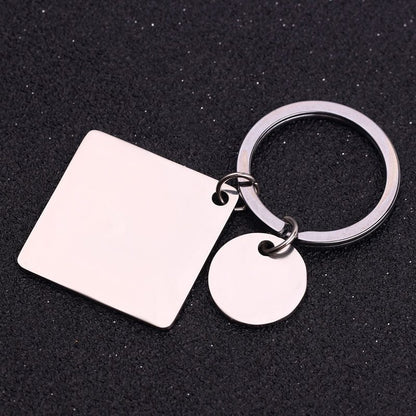 Calendar Keychain Custom Gift Engraved Date Name Stainless Steel Key Ring Anniversary Birthday Gift