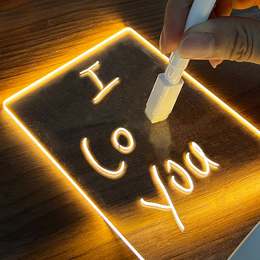 Tabellone per appunti creativo Luce notturna a LED per messaggi USB  con penna