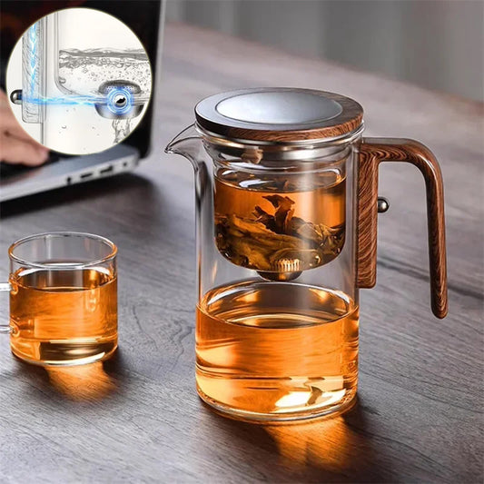 Glass teapot with tea separation