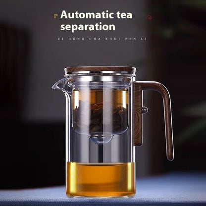 Glass teapot with tea separation